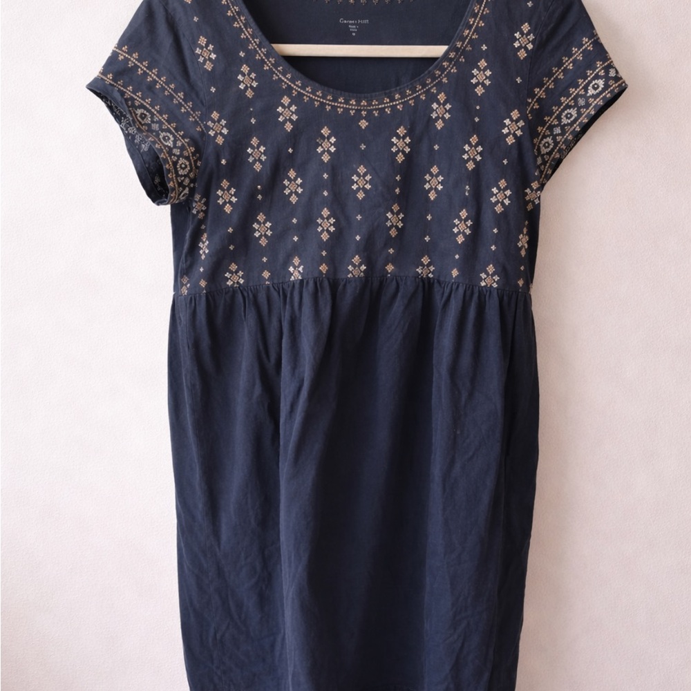 Garnet Hill Organic-Cotton Embroidered Knit Dress 12 - Picture 2 of 6